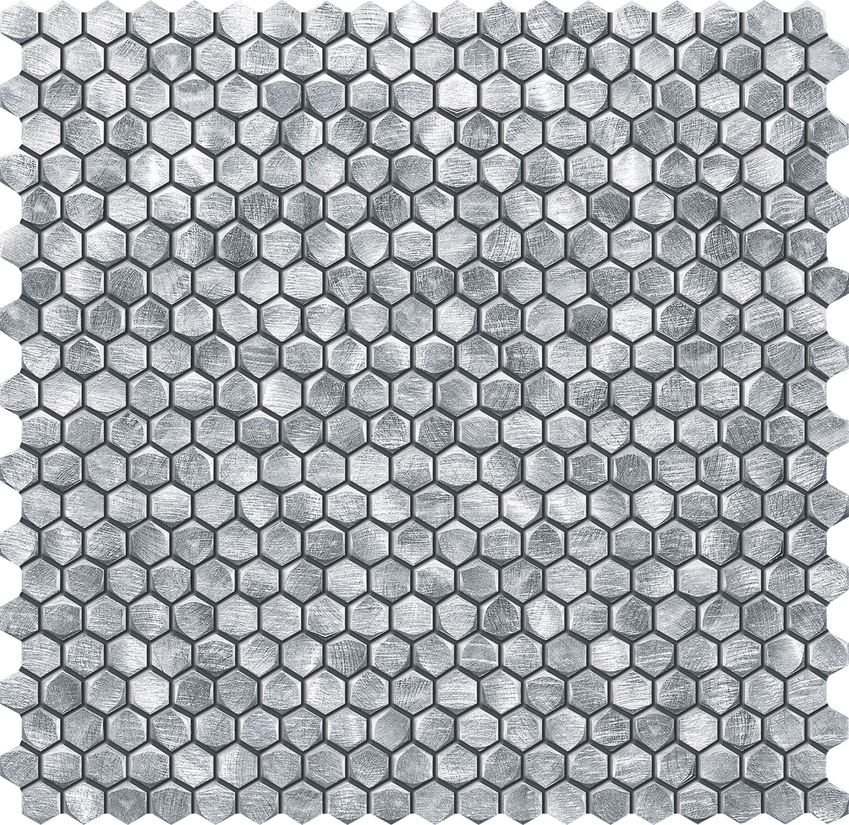 Wand Mosaik Drops metal silver hex 30x30,2 Gat.1