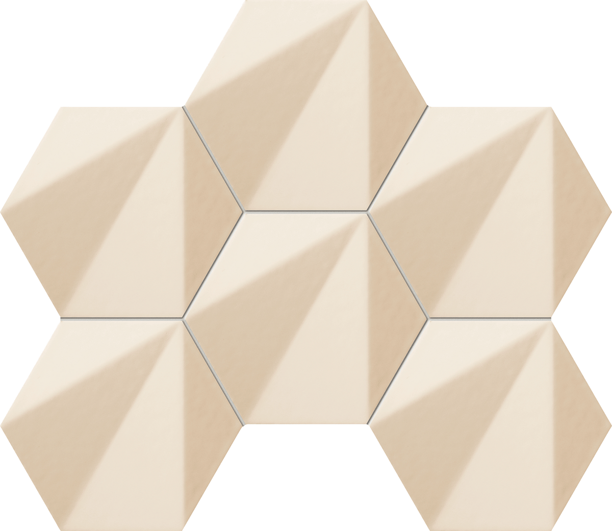 Wand Mosaik Chenille beige hex 28,9x22,1 Gat.1