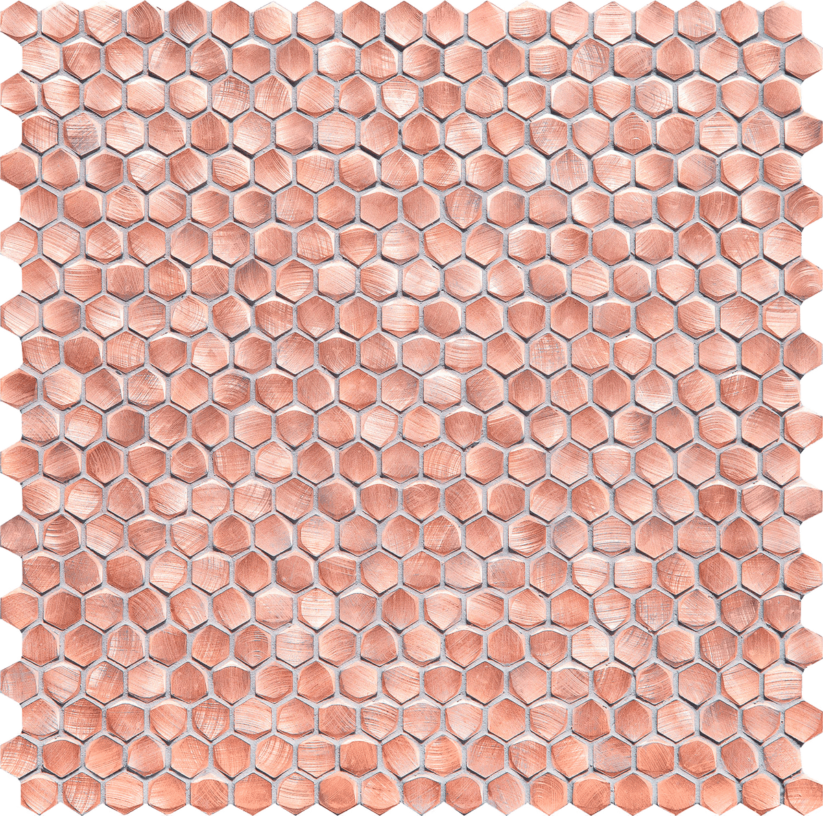 Wand Mosaik Drops metal rose hex 30x30,2 Gat.1