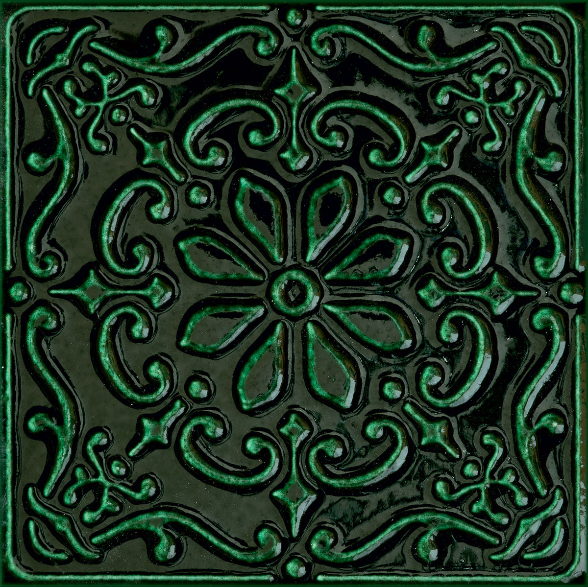 Wand Dekor Tinta green 14,8x14,8 Gat.1